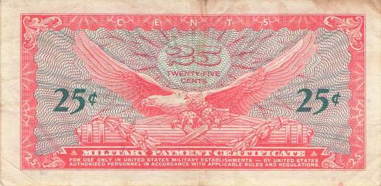 USA MPC Series 641 p.M59 25 Cents 1965 VF-